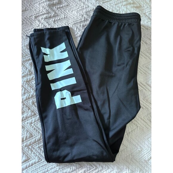 Victoria's Secret PINK brand black joggers with zipper on bottom hem Small - Picture 3 of 6